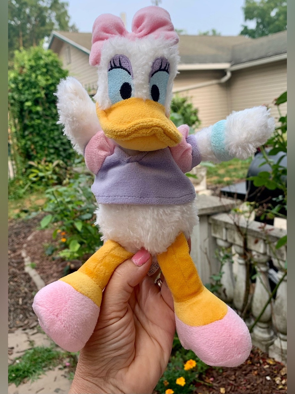 Disney Parks Daisy Duck Plush Stuffed Animal Beanie Toy 12” Plushie